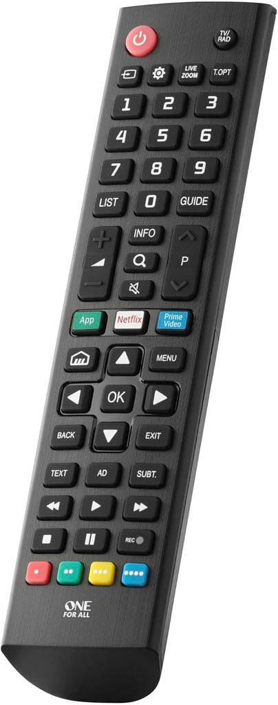 Telecomanda One for All - Functioneaza cu toate televizoarele/televizoarele inteligente LG - Telecomanda de inlocuire ideala a televizorului - URC4911