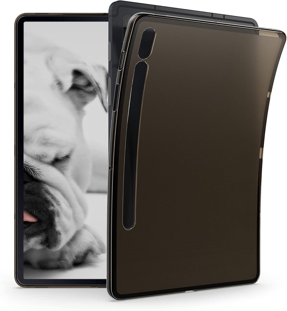 Husa kwmobile pentru tableta compatibila cu husa Samsung Galaxy Tab S8 / Galaxy Tab S7 - Husa de protectie TPU - Negru-Transparent