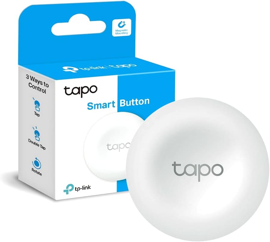Buton inteligent TP-Link Tapo S200B, controlează dispozitivele de alarmă cu un singur clic, durată lungă de viață a bateriei, este necesar hub