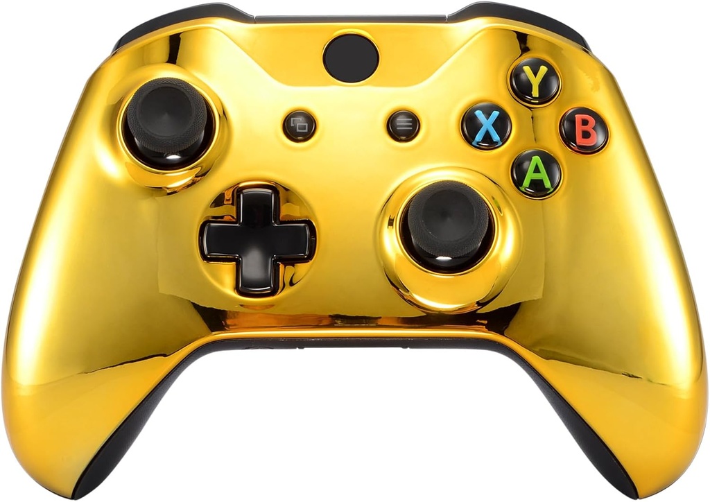 Carcasă frontală eXtremeRate Chrome Gold Edition pentru controlerul wireless Xbox One model 1708, capac personalizat de schimb pentru controlerul Xbox One S și Xbox One X - Controlerul NU este inclus