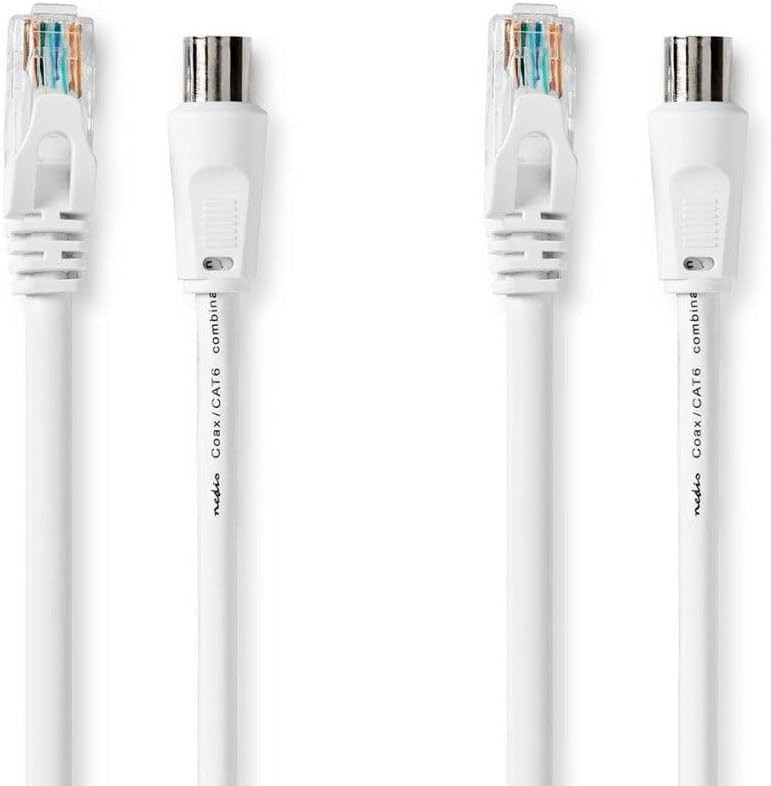 Cablu combinat NEDIS coaxial/CAT6 | cu mufe | 1,5 m
