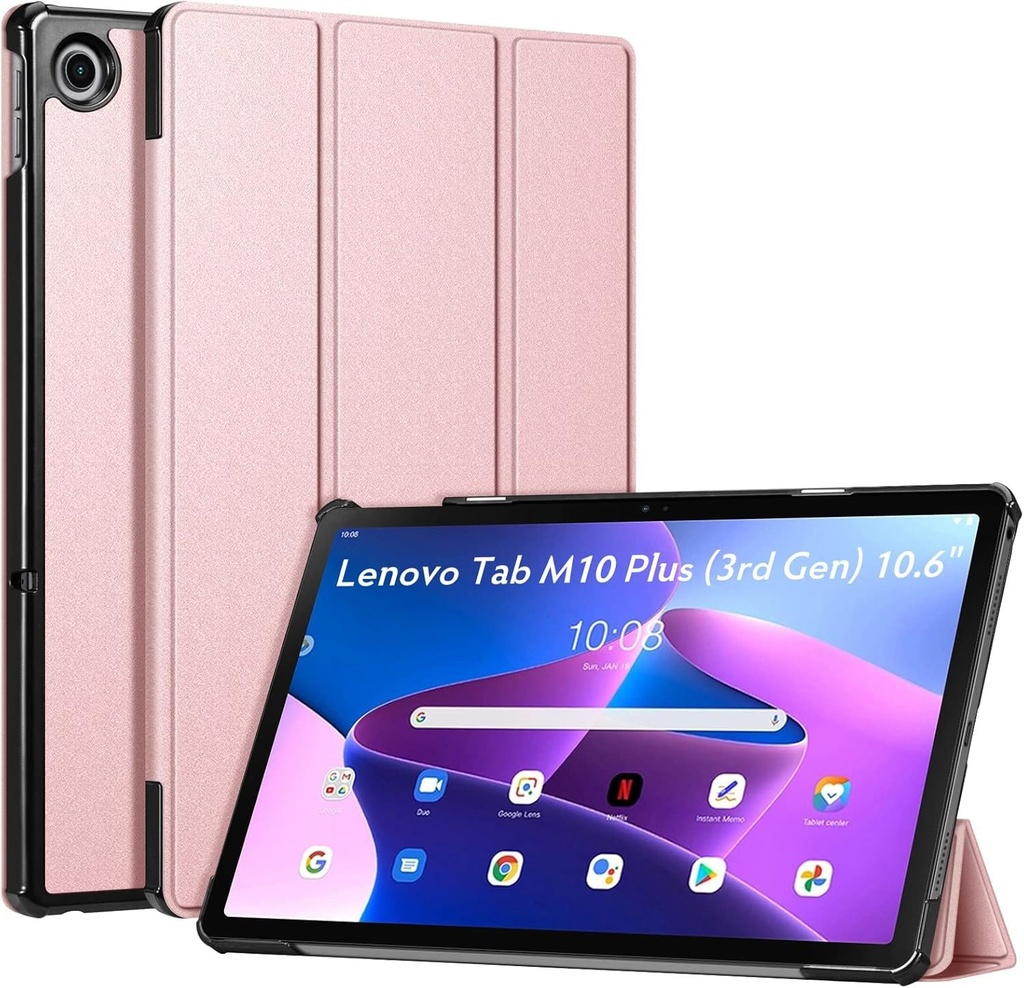 Husa Fintie pentru tableta Lenovo Tab M10 Plus de 10,6 inchi (generatia a treia) 26,9 cm (2000x1200, afisaj 2K) 2022, husa de protectie ultra-subtire cu repaus/activare automata, nu pentru tableta Lenovo Tab M10 de 10,1 inchi (gena a treia), auriu roz