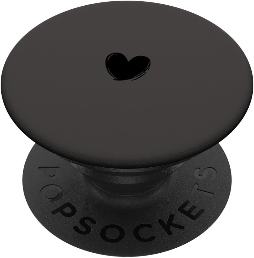 PopSockets Pop Grip: PopSockets PopSockets cu inima minimalista negru gri cu PopGrip interschimbabil
