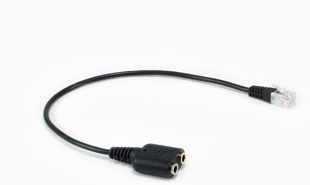 Echipati cablu telefonic RJ9 la 2x mufa de 3,5 mm pentru casti de 25 cm