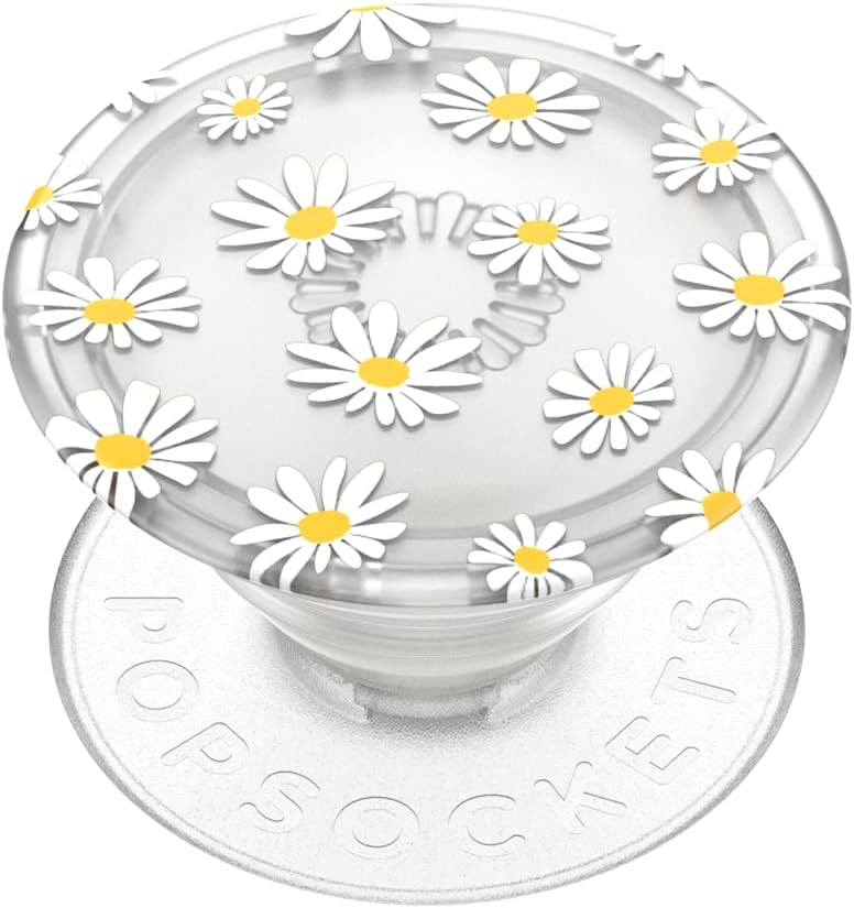 PopSockets: PopGrip Plant - Suport și prindere extensibile cu partea superioară interschimbabilă pentru smartphone-uri și tablete - Translucid He Loves Me Not