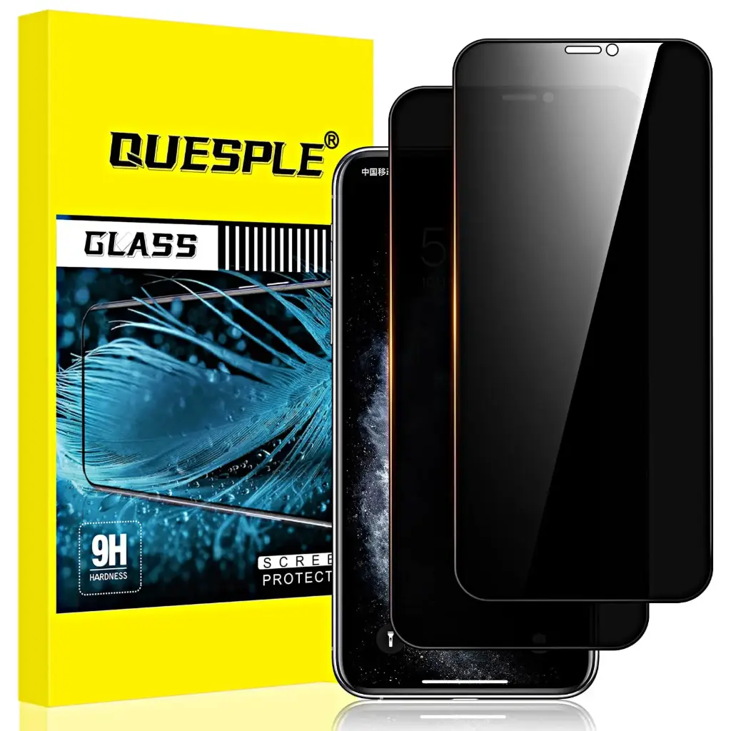 QUESPLE [2 bucăți] sticlă temperată anti-spion pentru iPhone 11 Pro/XS/X 5,8 inchi