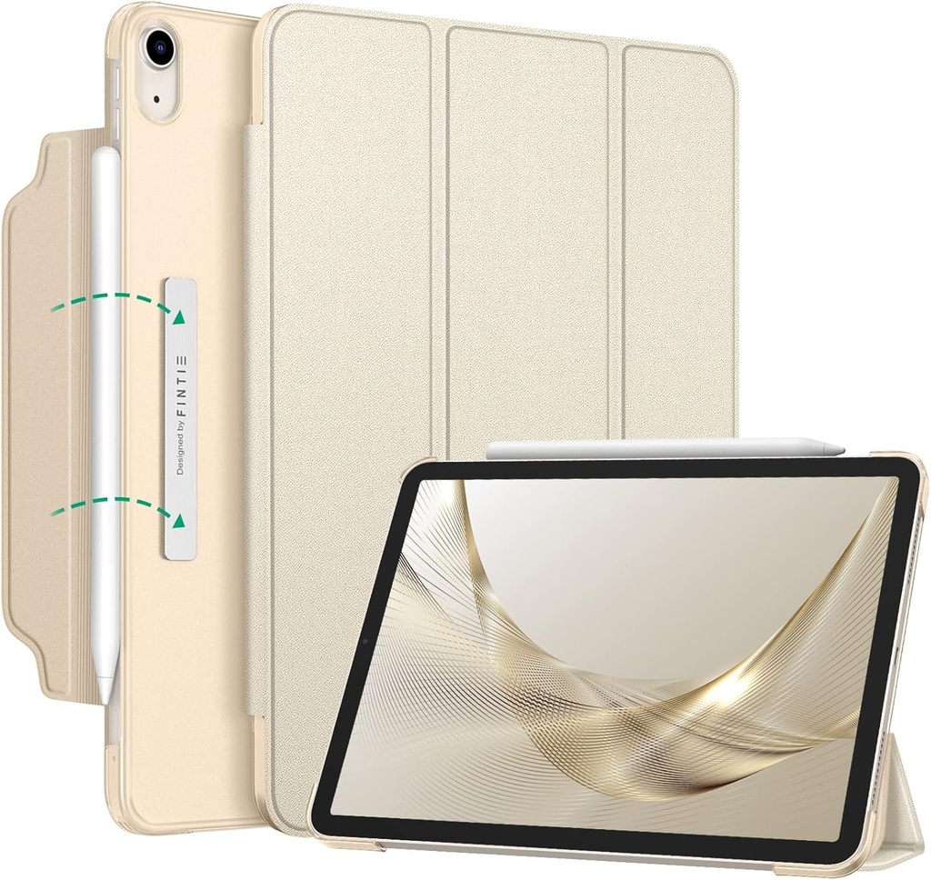Husa Fintie pentru iPad Air 11 inch M3 2025/ M2 2024, husa iPad Air 5-a generatie 2022/4-a generatie 10,9 inch - [Inchidere magnetica] Husa usoara cu suport cu spate mata translucid, sampanie