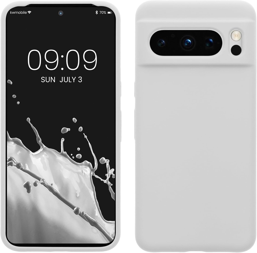 Husa kwmobile Compatibila cu Husa Google Pixel 8 Pro - Husa Telefon Protectie Moale Silicon TPU - Alba