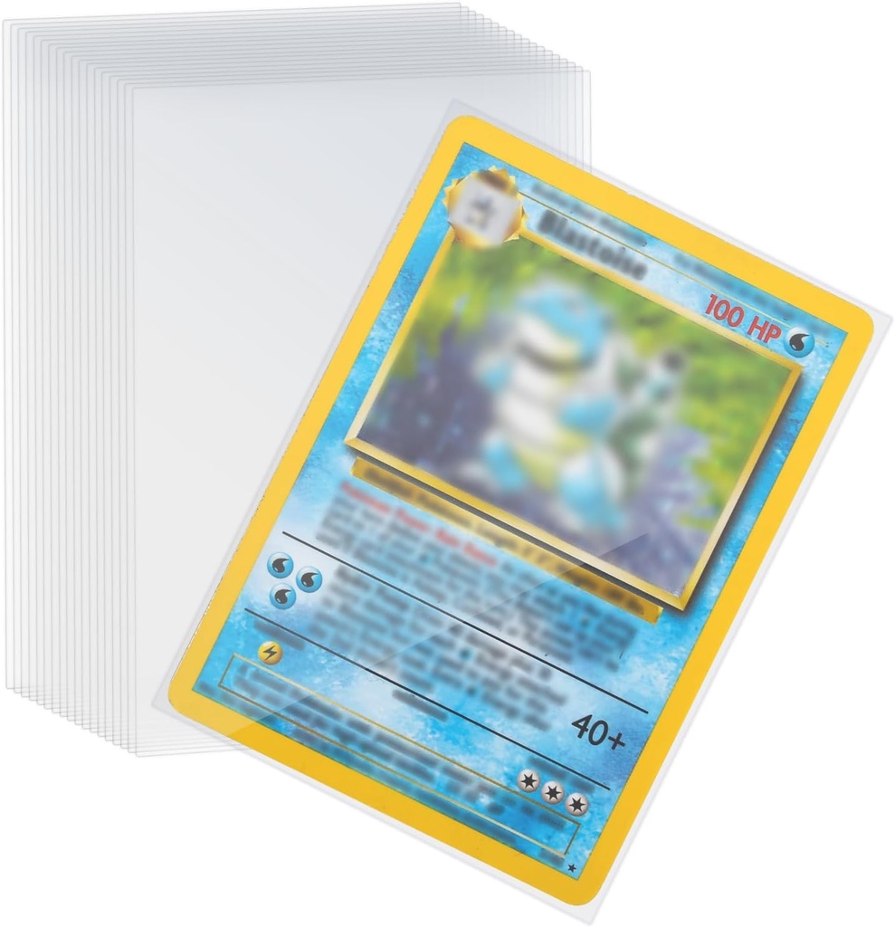 100 bucăți de mâneci pentru carduri, protectoare transparente de 0,1 mm pentru cărți Pokemon, cărți comerciale, Yu-Gi-Oh, Magic (66 x 92 MM)