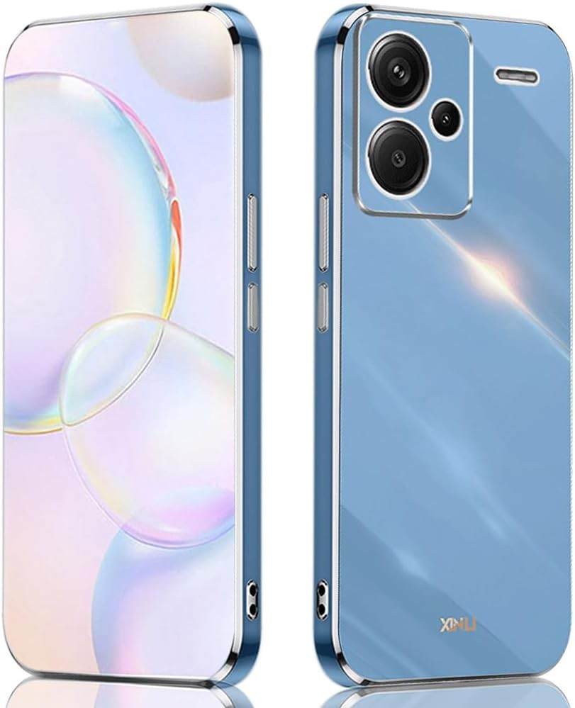 Husa SEAHAI pentru Xiaomi Redmi Note 13 Pro+ 5G/Plus 5G, galvanoplastie Phnom Penh Design Ultra subtire, lucioasa, moale, silicon TPU, rezistenta la socuri Husa de protectie, flexibila, pentru telefon mobil, albastru