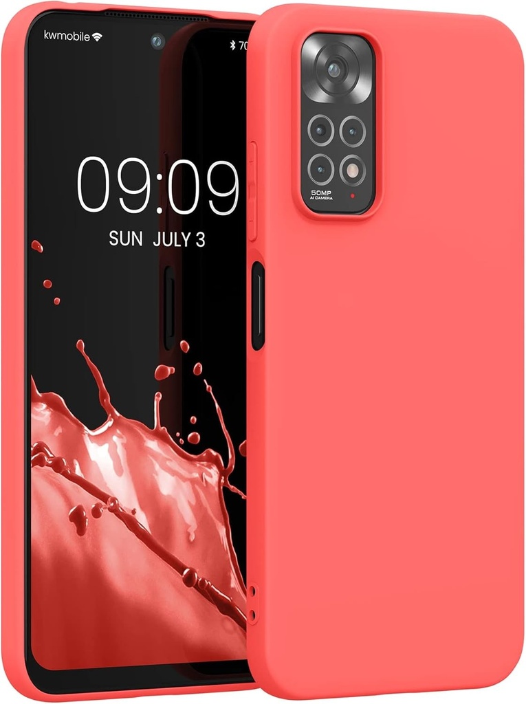 Husa kwmobile Compatibila cu Husa Xiaomi Redmi Note 11 / Note 11S - Husa de protectie din silicon moale - Coral stralucitor