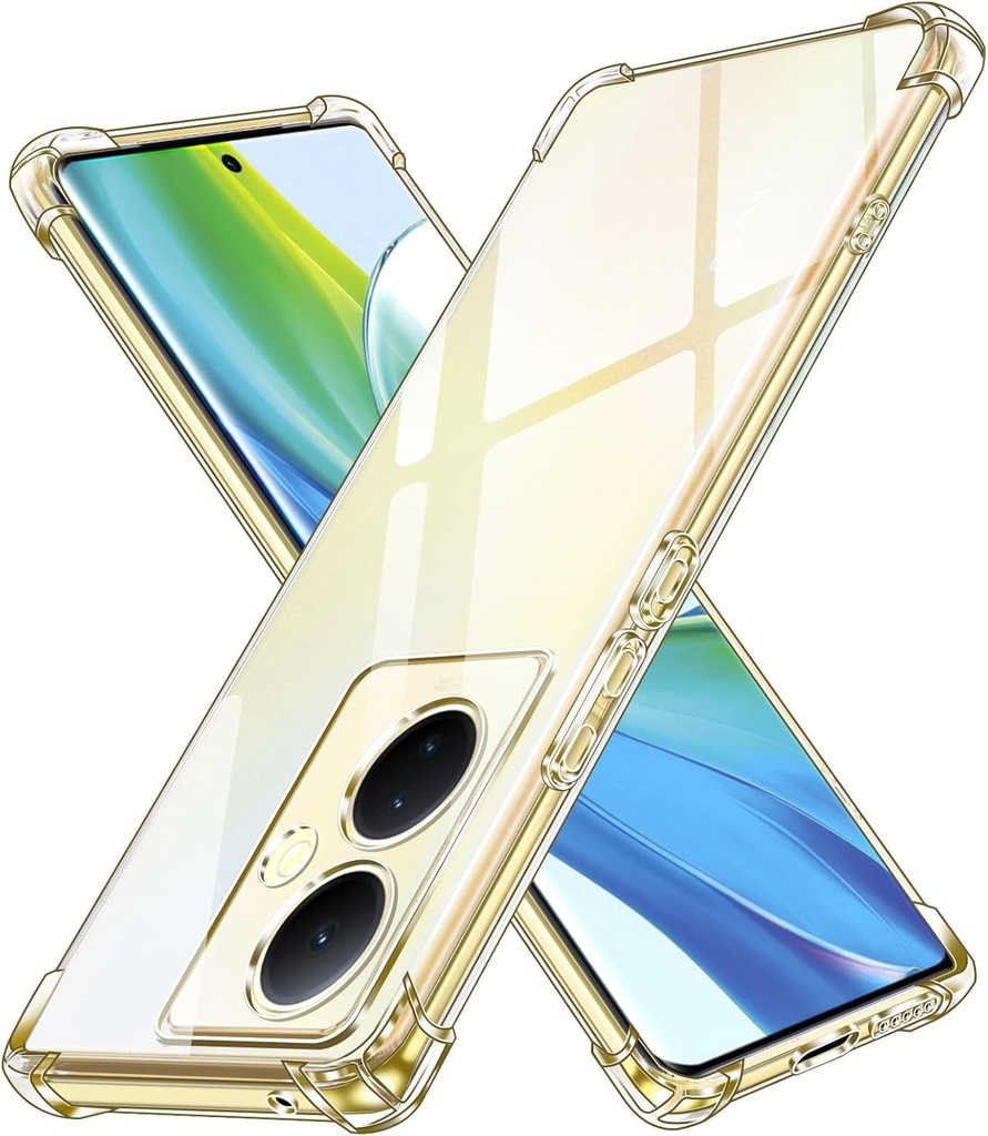 ivoler Husa transparenta din silicon pentru Vivo V29 Lite 5G cu colturi de protectie rezistente la socuri, husa de protectie subtire, moale, transparenta, flexibila, transparenta, din TPU, pentru telefon mobil.