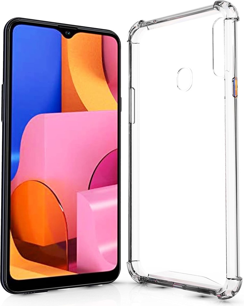 Husa N NEWTOP compatibila cu Samsung Galaxy A20S, spate semi-rigid din TPU, tare, transparenta, anti-soc, transparenta, husa de protectie din spate, colturi intarite