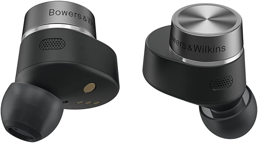 Căști Bowers & Wilkins Pi7 S2 True Wireless cu anulare a zgomotului cu Bluetooth, AptX, anulare activă a zgomotului (ANC) și microfoane integrate, negru satinat