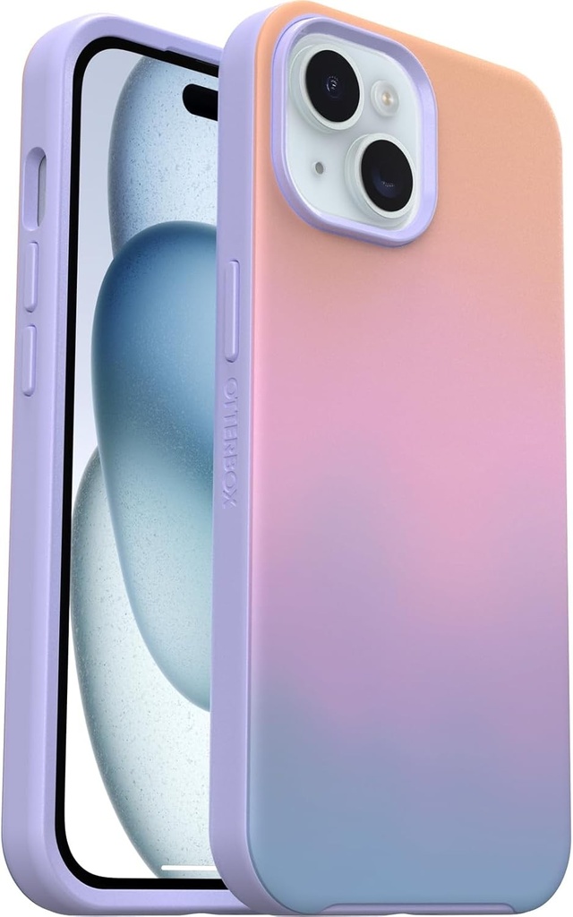 Husa OtterBox Symmetry pentru MagSafe pentru iPhone 15 / iPhone 14 / iPhone 13, rezistenta la socuri, la cadere, husa subtire de protectie, testata de 3 ori conform standardului militar, Ombre