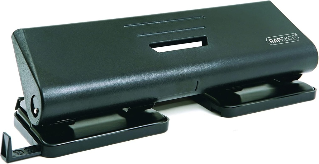 Rapesco PF75P0B1 75-P Perforator cu 4 gauri, capacitate 16 coli, negru
