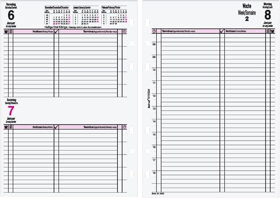 bind Calendar 2025 DIN A5 Insertii de calendar Calendar pentru intalniri Calendar zilnic 1 zi 1 pagina B550325
