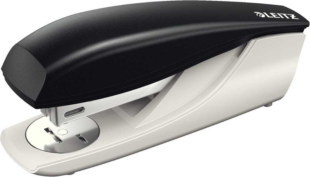 Capsator metalic de birou Leitz NeXXt, pentru 30 de coli, design ergonomic cu indicator de reumplere, include capse, negru, 55000095