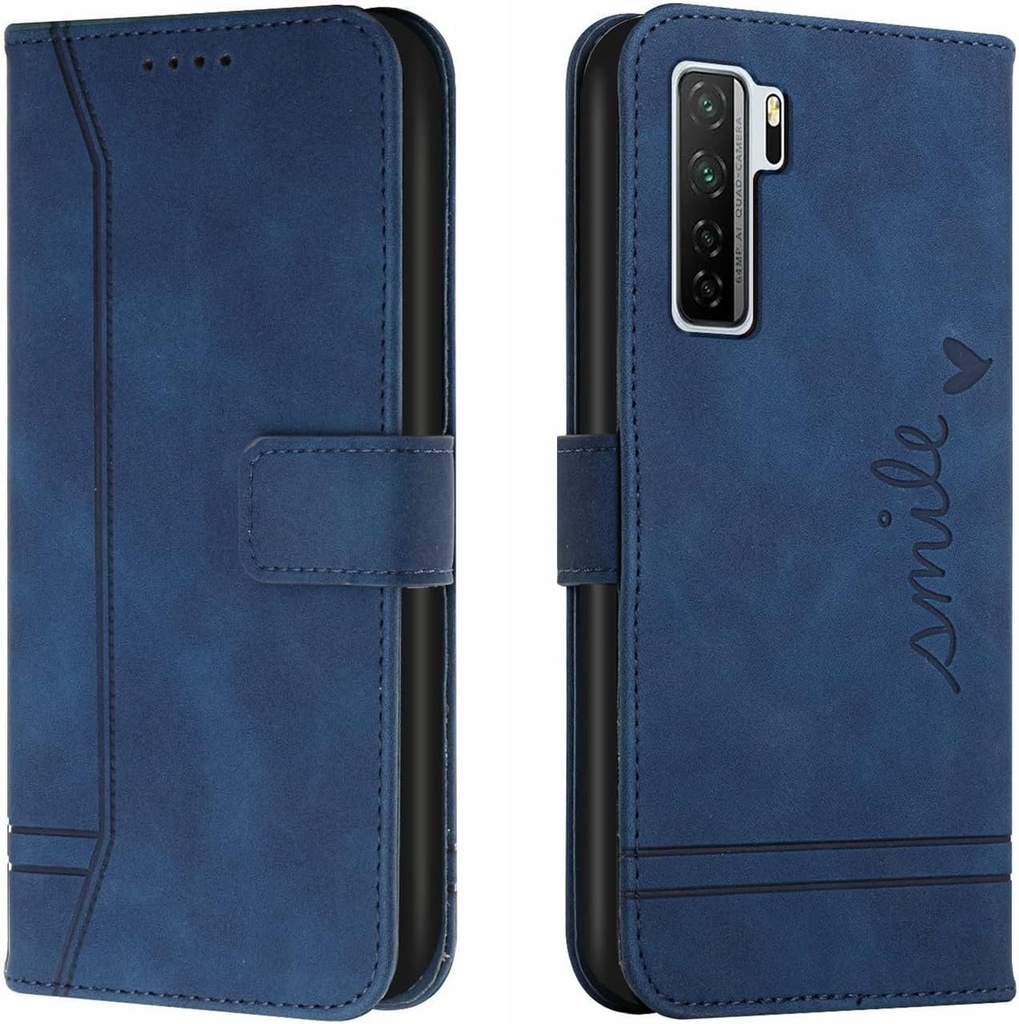 Husa Bravoday pentru Huawei P40 Lite 5G / Nova 7SE 5G, husa din piele cu magnetica, husa cu rabat pentru protectia Huawei P40 Lite 5G / Nova 7SE 5G, albastru
