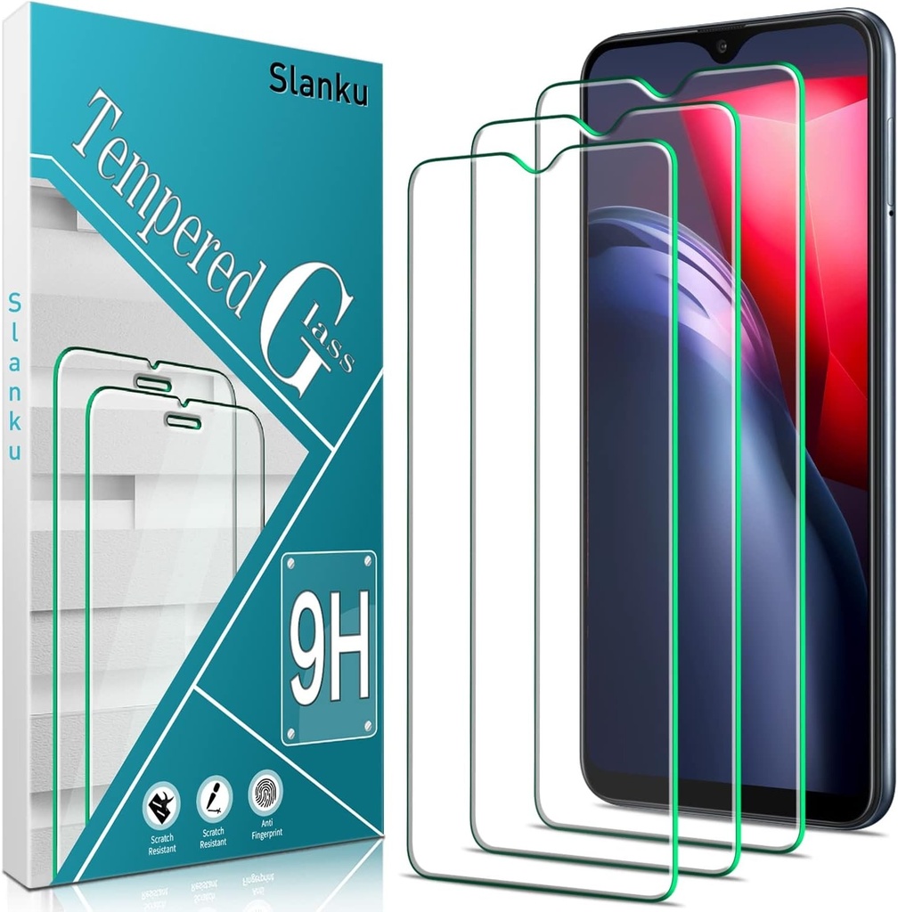 Slanku Pachet de 2 folii de protectie pentru ecran pentru Samsung Galaxy A10e, sticla securizata, rezistenta la zgarieturi, anti-amprenta, fara bule, duritate 9H, usor de instalat