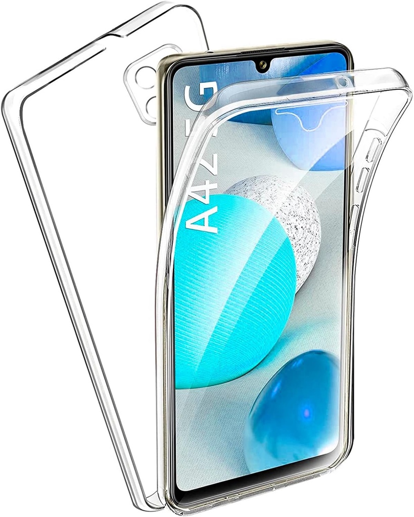 Husa TBOC compatibila cu Samsung Galaxy A42 5G [6.6"] - [Transparenta] Corp complet [Silicon TPU] [360 de grade] Husa cu protectie completa pentru telefon mobil Rezistenta la socuri Rezistenta la zgarieturi