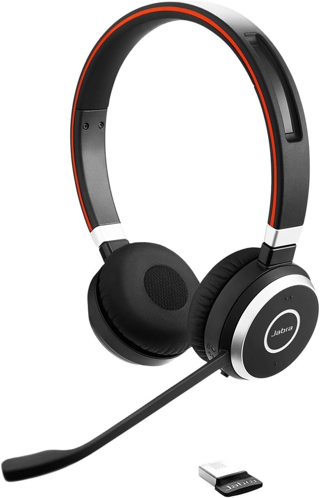 Casti Bluetooth stereo fara fir Jabra Evolve 65 SE cu microfon cu anulare a zgomotului, baterie de lunga durata, comunicatii unificate certificate pentru zoom, Unify si altele - negru, 6599-839-409