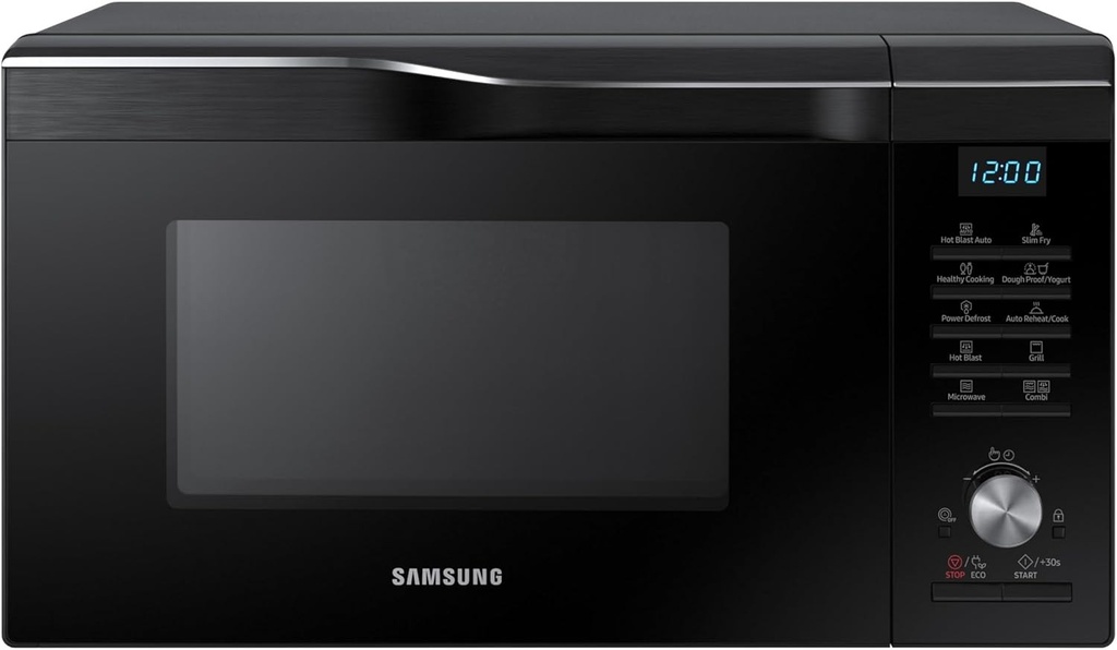 Samsung HotBlast MC2BM6035KK/EG Cuptor cu microunde combinat, gatire ventilata, abur, cuptor cu microunde + gratar 900 W + 1500 W, 28 litri, 52L x 31H x 46D cm, Culoare: Negru