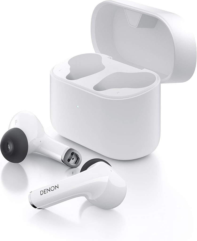 Denon AH-C830NCW Căști intraauriculare fără fir adevărate cu Bluetooth, anulare activă a zgomotului, Soundmaster și până la 24 de ore de redare - alb