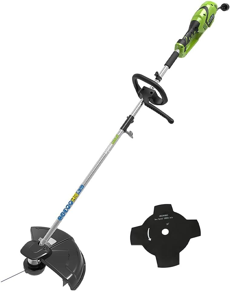 Masina de tuns iarba electrica Greenworks si tuns perie 230V 1200W Taiere 40cm 2mm Sarma/Lama 5500 rpm, maner reglabil Putere motor GST1246