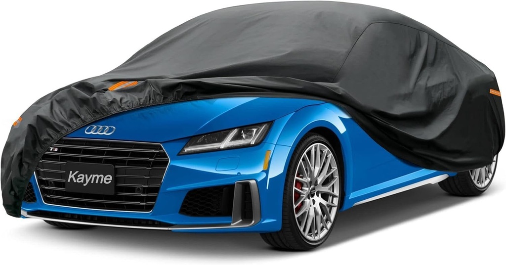 Husa de exterior Kayme cu 6 straturi pentru Coupe, rezistenta la apa, anti-UV, rezistenta la vant, la praf, compatibila cu Audi TT, SLK, MX-5, 207CC, BMW Z3, ​​​​Opel Tigra etc. (pana la 420 cm)