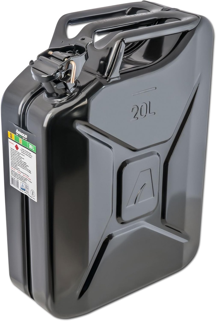 Arnold, 6011-X1-2002, bidon metalic de combustibil de 20 l, negru