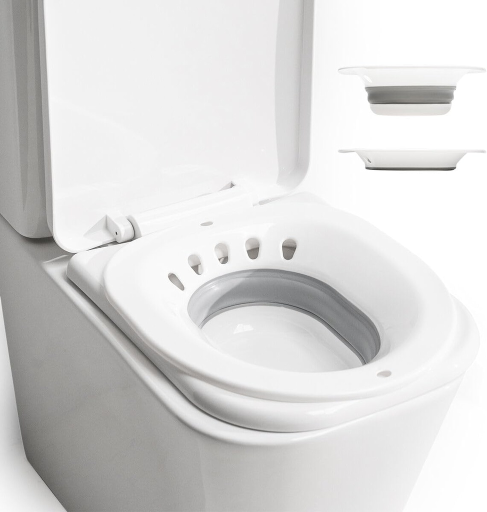 Toaletă portabilă InnovaGoods®, bideu de toaletă pliabil, capacitate de 1,5 l. Ergonomic, golire usoara. Ideal pentru persoanele in varsta sau cei cu mobilitate redusa.