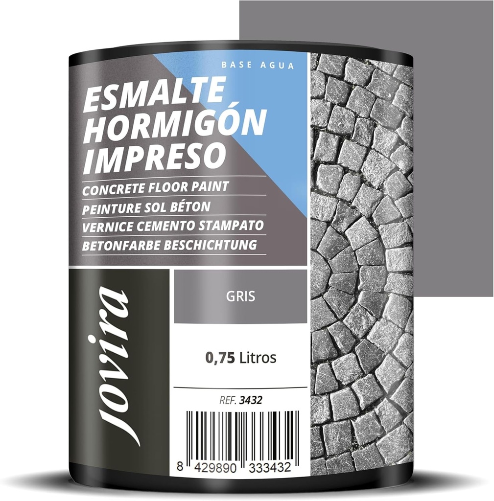 Email Beton Amprentat JOVIRA PINTURAS, pentru restaurarea pardoselilor din beton. (750 mililitri, gri)