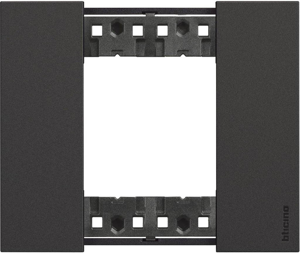 Placa cu puncte de lumina Bticino KA4802KG, seria Living Now, design inovator cu spatiu sporit pentru functii, 2 module, finisaj negru
