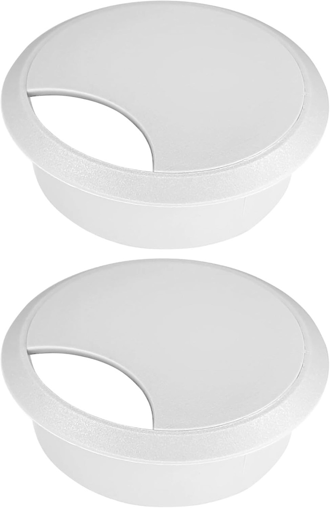 cyclingcolors 2x manson pentru cablu 70mm mobila birou intrare cablu ghidaj cablu iesire cablu cutie cablu plastic (alb)