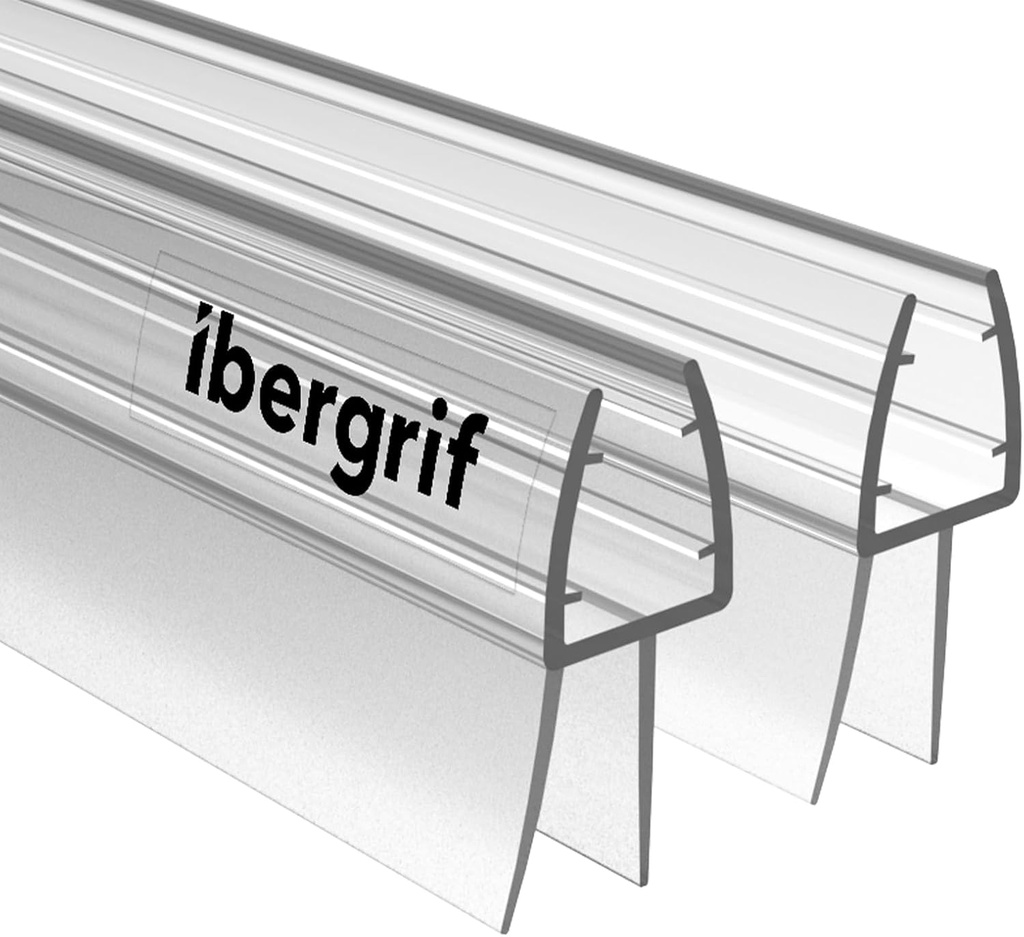 Ibergrif M102-80, 2 paravane de duș din cauciuc 80 CM, potrivite pentru uși cu grosimea de la 5 la 8 mm