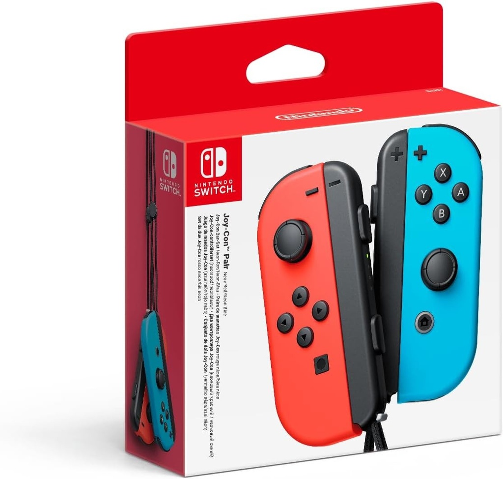 Set controllere Nintendo Switch de 2 joystick-uri, rosu si albastru
