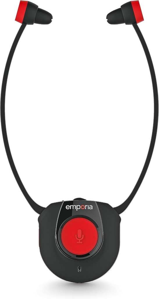 Casti fara fir Emporia TV, Casti TV fara fir cu statie de incarcare, ideale pentru varstnici, confortabile si simple, usor de utilizat, compatibile cu toate televizoarele, negru si rosu