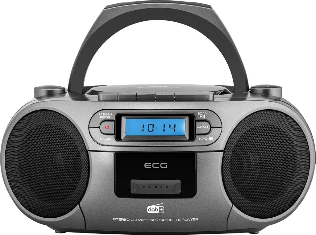 ECG CDR 999 DAB DAB+ / Radio FM cu CD/casetofon, Argintiu