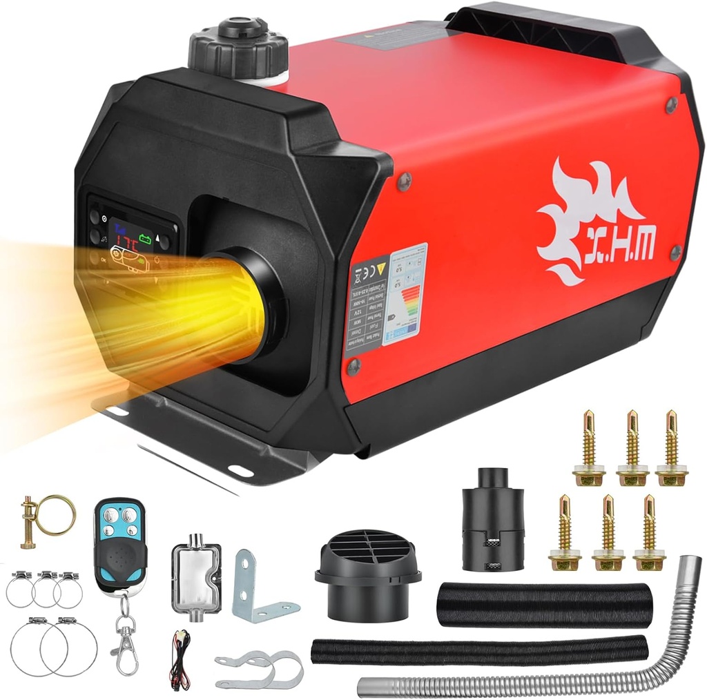 Încălzitor de parcare diesel Ykgutilu, încălzitor de aer diesel 5KW 12V, încălzitor portabil all-in-one cu panou de control de la distanță LCD, potrivit pentru mașini, camioane, bărci