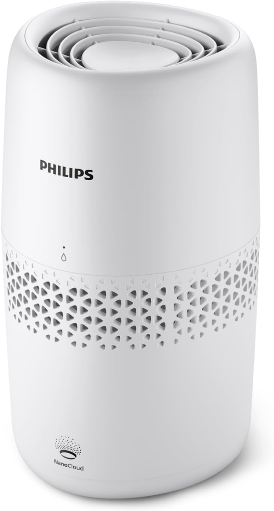 Umidificator prin evaporare Philips Seria 2000, umidificare igienica, cu 99,97% mai putine bacterii, rezervor de apa 2L, 190 ml/h, pentru incaperi de pana la 31 m², ultra silentios (32 dB), alb (HU2510/10)