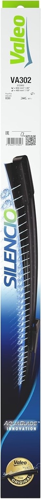 VALEO Silencio Original Aquablade stergatoare VA302 Cel mai bun set de lame de stergator pentru curatare si uscare din clasa 650mm/480mm fata pachet de 2 572302