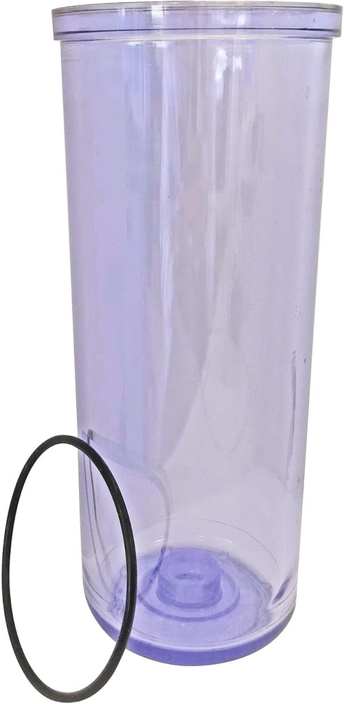 AQUAWATER - 104209 - Cupa filtru 9''3/4 si garnitura - Inlocuire pentru filtru 9"3/4 - Pentru filtre standard 9"3/4 - 0,46 kg, Compatibil cu marcile Equation, Aquawater, Merkur