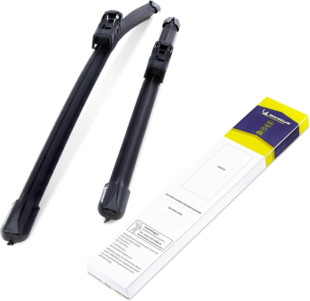 MICHELIN 13108 - Set lame de stergator de parbriz, lungime 600/400 mm, culoare: Negru
