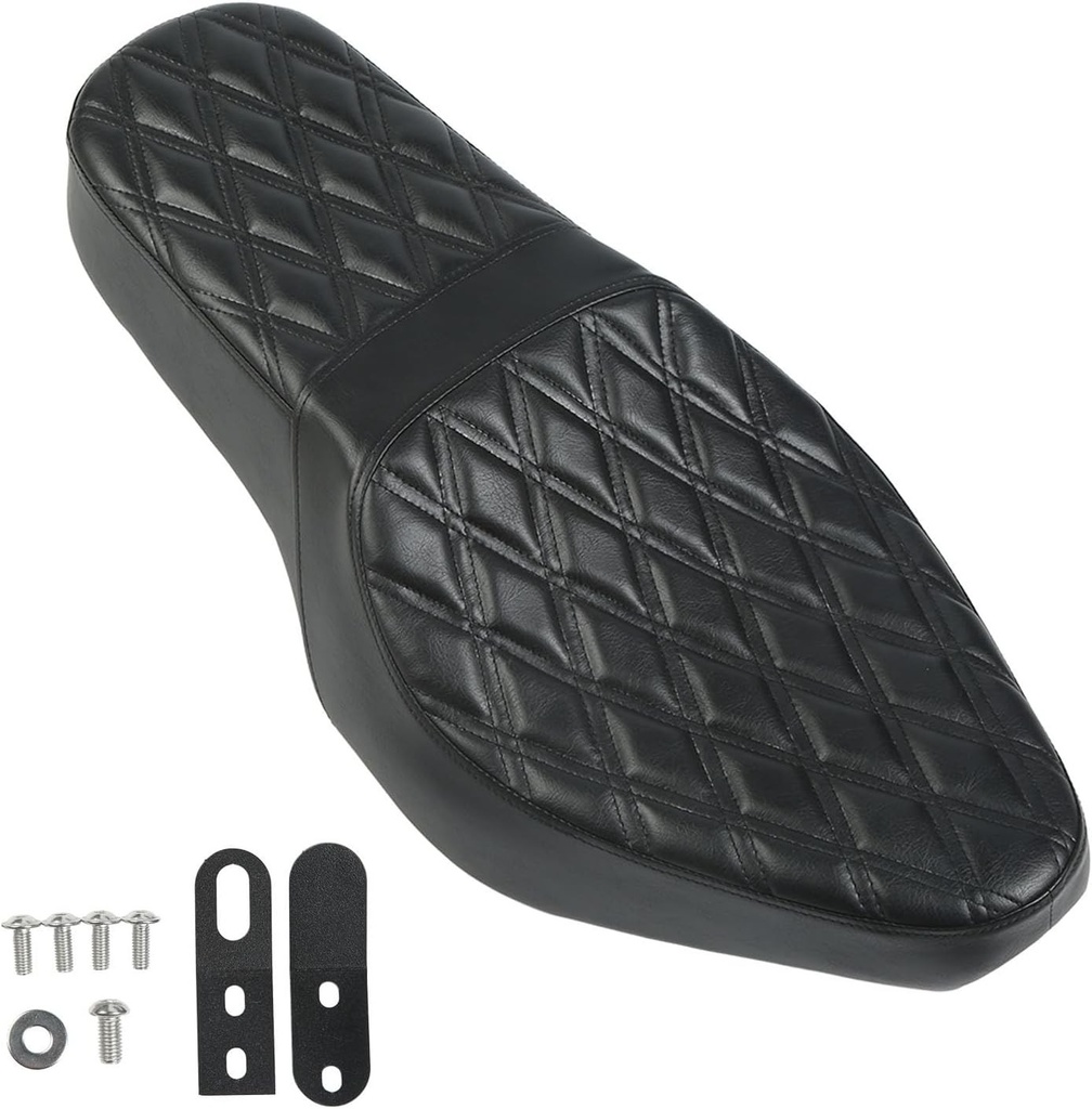 Scaun de motocicleta cu perna fata spate doua locuri, potrivit pentru Rebel CMX 300 500 2017-2022, scaun confortabil din piele, rezistent la socuri pentru drum (granul romboid)