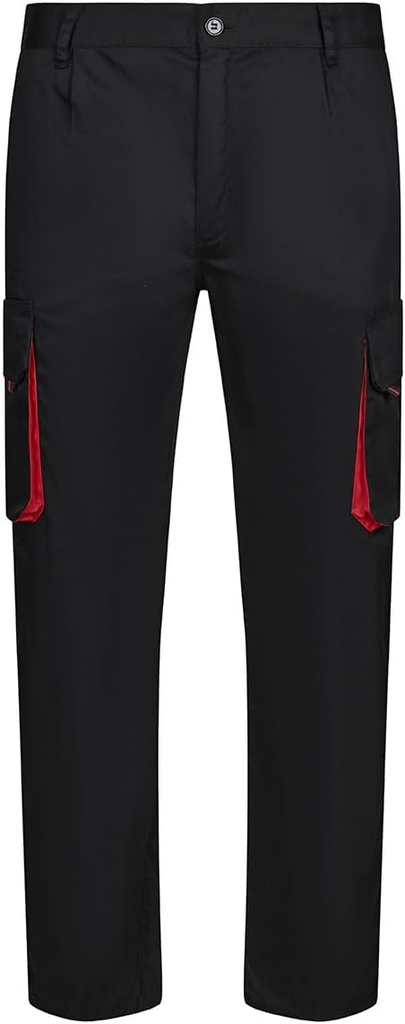 Velilla 103004 - Pantaloni cu buzunare multiple (Mărimea 52) în negru și roșu