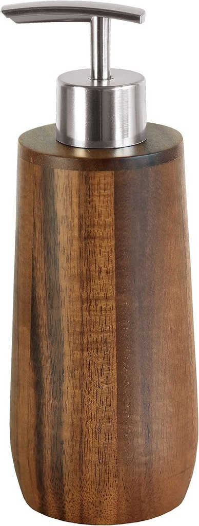 Dozator de sapun Kleine Wolke Acaia, accesorii, maro, material: salcam, lungime 7,2 x latime 7,2 x inaltime 19,3 cm