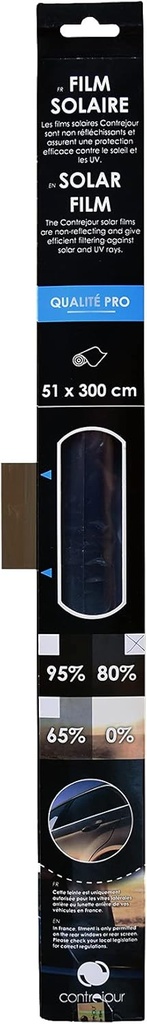 Contrejour 463901 folie solară întunecată pentru geamuri auto, 95%, 51 x 300 cm, antracit, mărime unică
