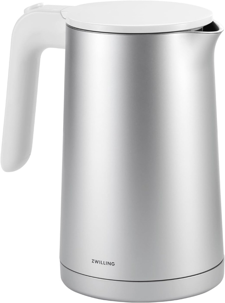 Fierbător ZWILLING ENFINIGY cu filtru de calcar din oțel inoxidabil și protecție împotriva supraîncălzirii, fără fir, 1850 wați, 1,0 litru, argintiu