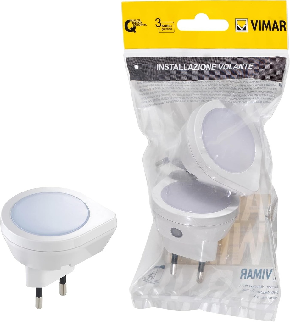 Vecina LED Vimar FP33101 cu pornire/oprire automata si crepuscul incorporat, alimentare 220-230 V~ 50/60 Hz 0,4 W, 2 buc.